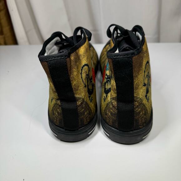 Artistic Black and Tan High-Top Loafers - Picture 6 of 9